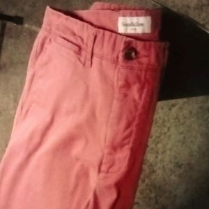 Slim-Featured Coral Complected Khakis